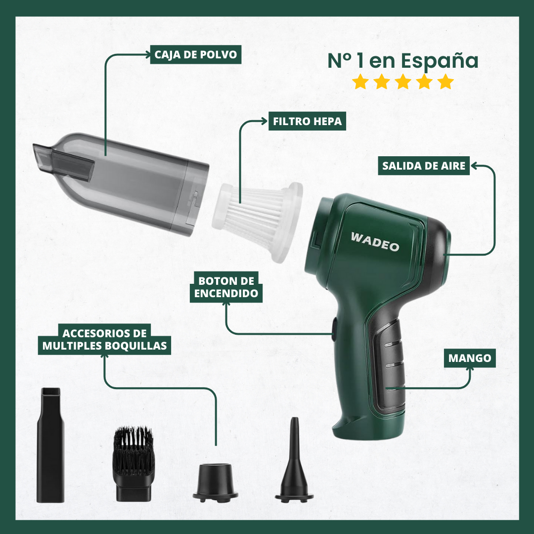Aspirador portátil 3 en 1 Wadeo™