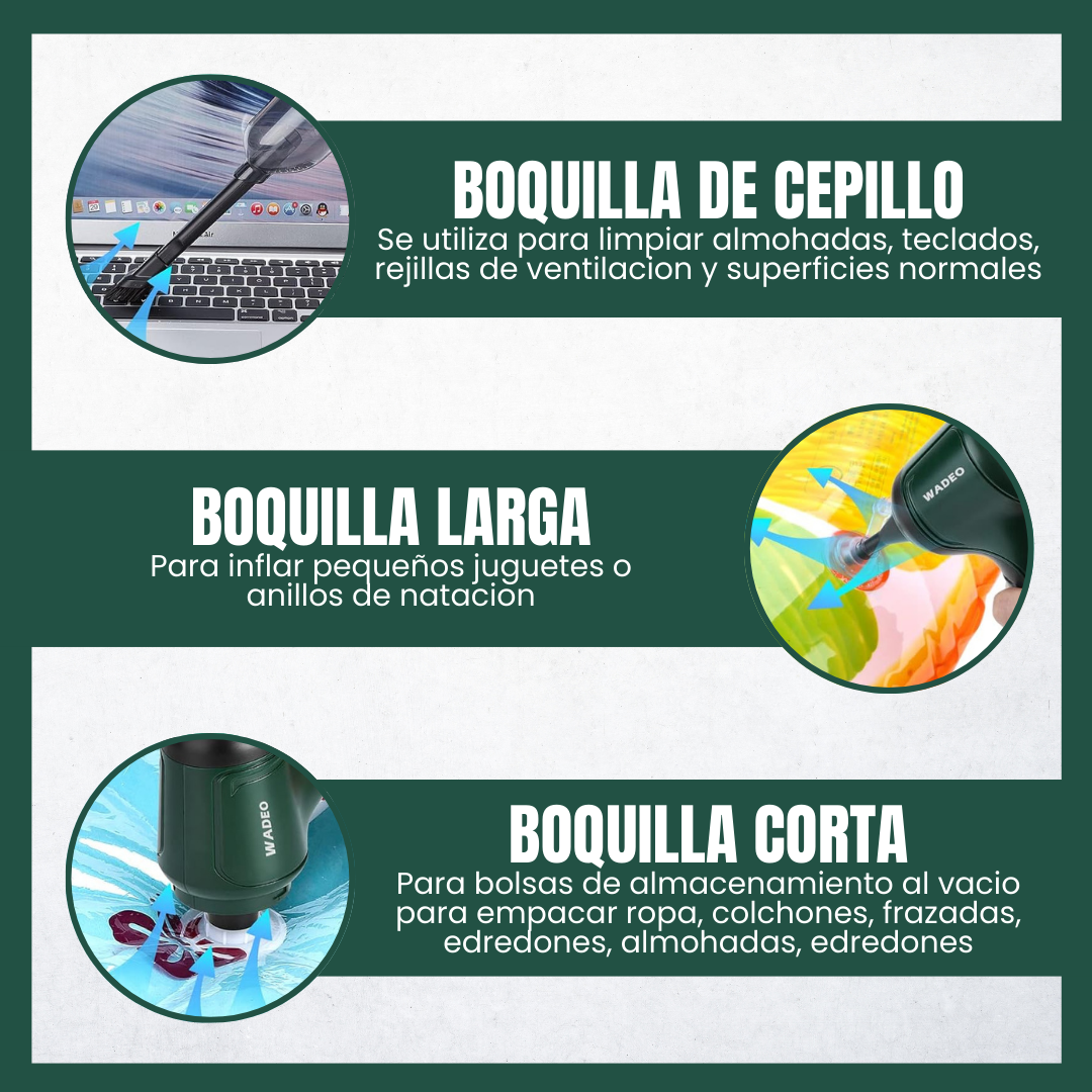 Aspirador portátil 3 en 1 Wadeo™
