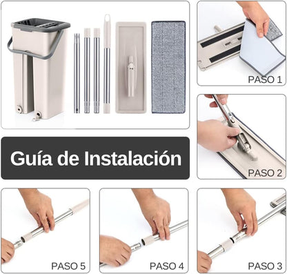 HidraMop - Mopa Fregona 360º con cubo auto-escurrible